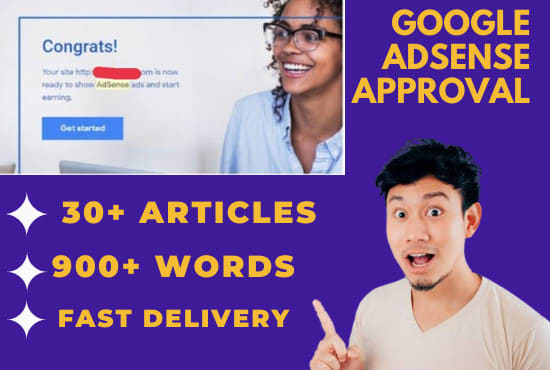 I will provide 30 articles for instant google adsense approval
