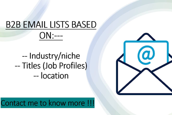 I will provide b2b email lead list for preferred business niche