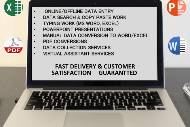 I will provide data entry, online typing services on urgent basis