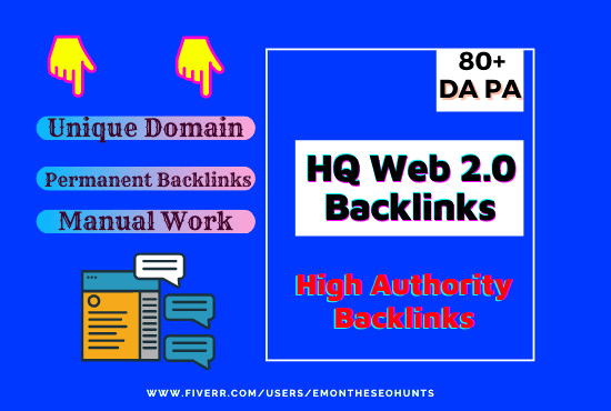 I will provide high authority da pa web 2 backlinks generating huge web traffic