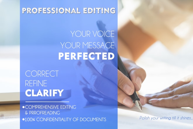 I will provide proofreading and editing service