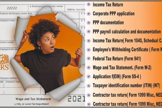 I will provide services of taxation US irs tax forms and ppp loan application
