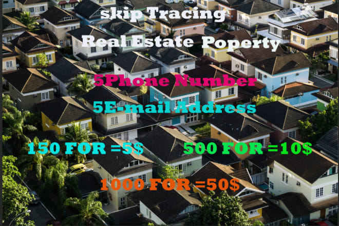 I will provide skip trace job for real estate