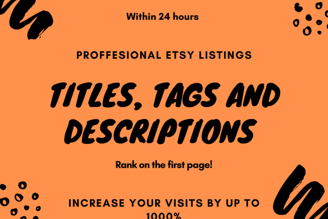 I will provide titles and tags to optimize your etsy store