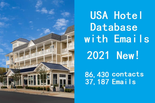 I will provide USA hotel database include email phone in excel