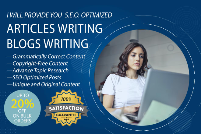 I will provide you outstanding SEO optimized articles, blog posts, and website contents