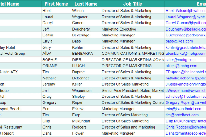 I will provide you prepared leads lists with executive mails