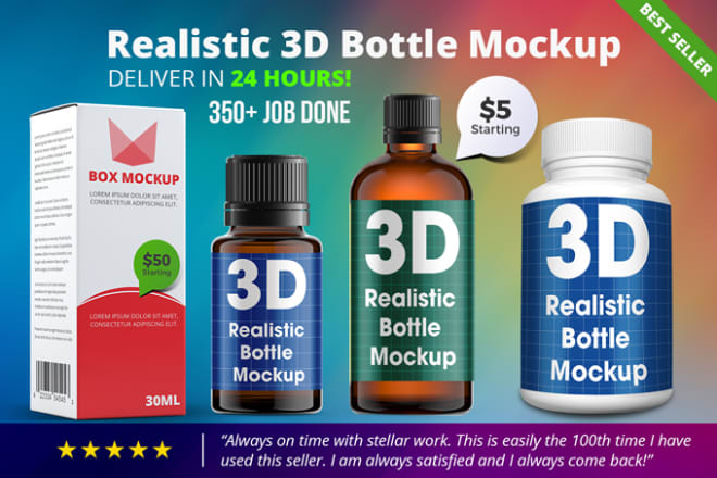 I will put your product label on a 3d bottle