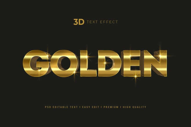 I will realistic gold 3d text effect mockup and logo mockup
