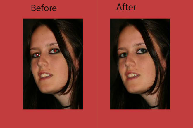 I will red eye removal and skin retouching