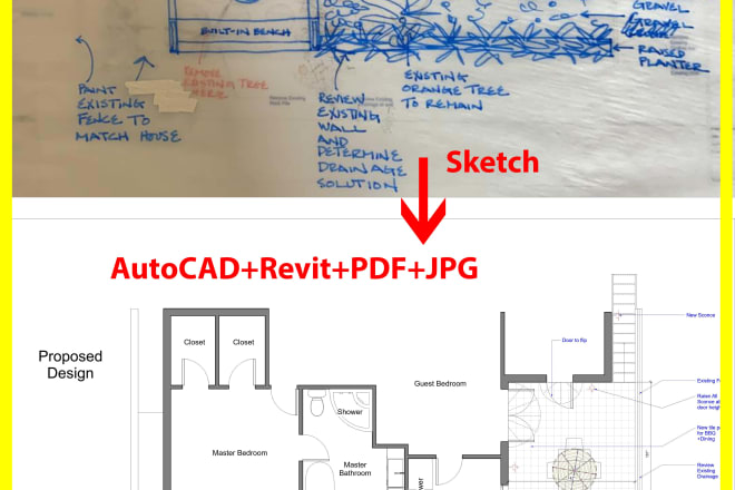 I will redraw floor plan sketch or image drawing to autocad