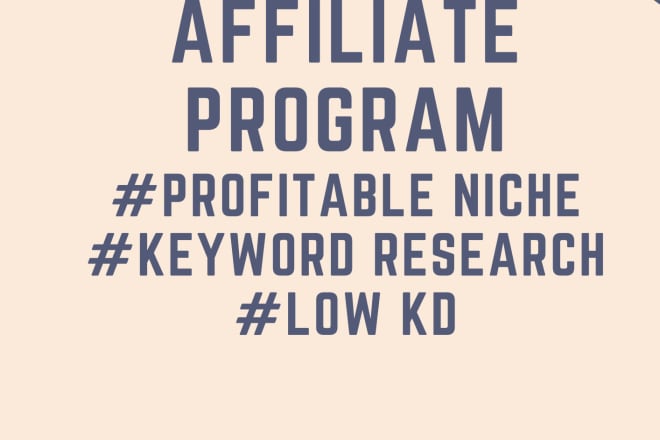 I will research profitable clickbank affiliate niche