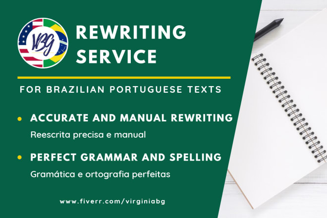 I will rewrite brazilian portuguese articles and blog posts