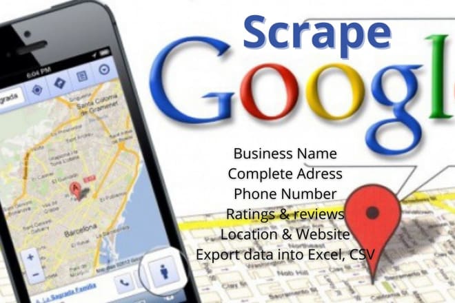 I will scrape google map or business data, reviews, phone