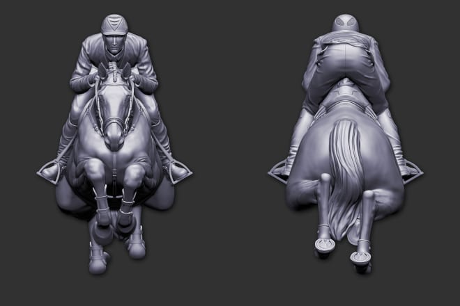 I will sell 3d model of a horse with jokey with commercial license