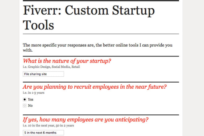 I will send 5 FREE online tools customized to your startup