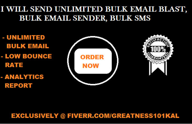 I will send bulk email, email blast, bulk email sender, bulk SMS, bulk email blast