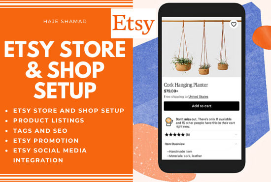 I will set up etsy shop or store, etsy promotion etsy product listings SEO description