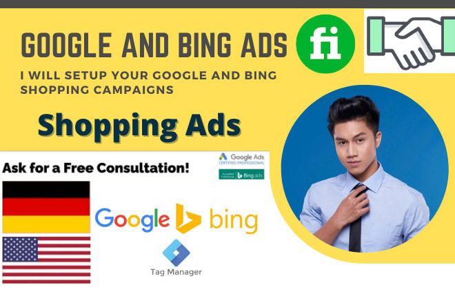 I will set up your google and bing shopping campaigns