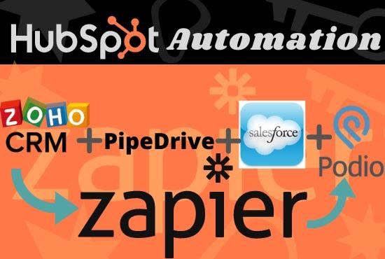 I will setup hubspot automation pipedrive, zoho CRM with zapier, expert
