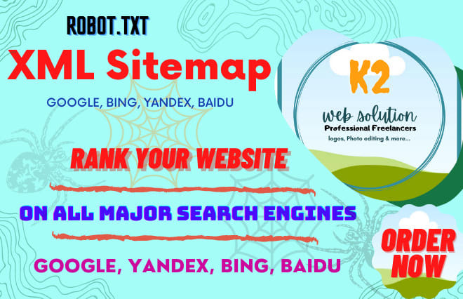 I will setup webmaster tool, sitemap and robot txt, for google, yandex, baidu and bing