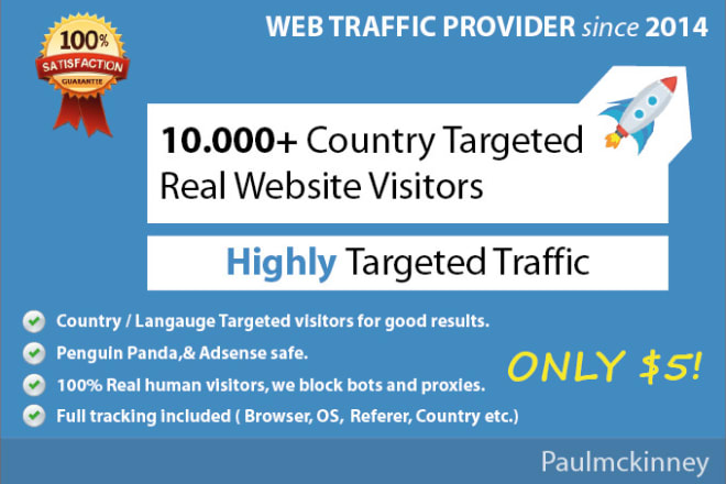 I will targeted 10,000 real human visitors to your website