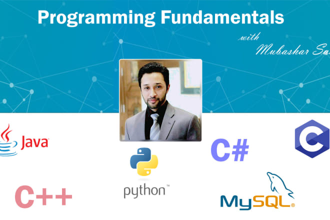 I will teach c cpp csharp java and python programming fundamentals on skype