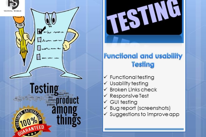 I will test website or apps functional testing and usability