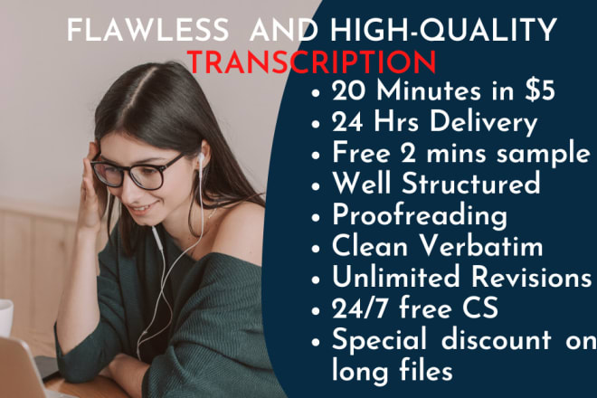 I will transcribe audio and do video transcription in 24 hours