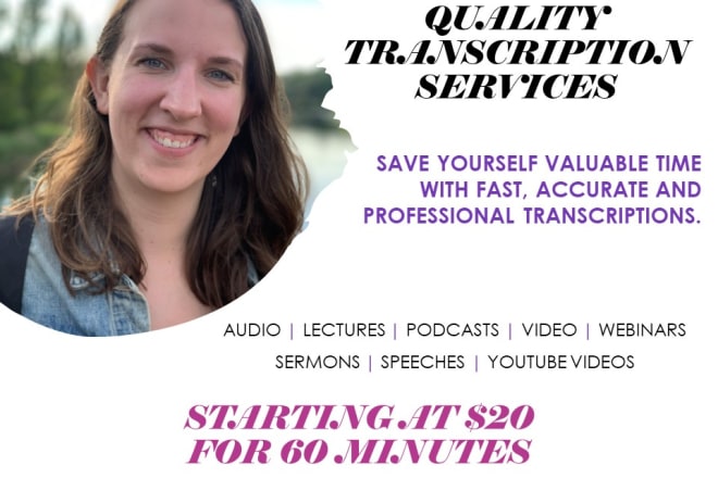 I will transcribe video and audio files flawlessly 60 to 120 min