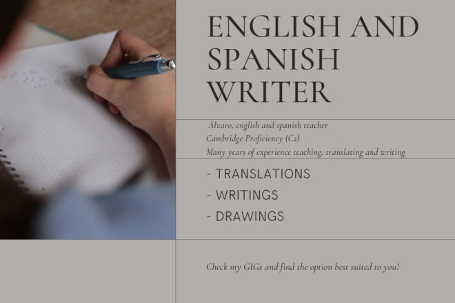 I will translate english and spanish traductor de inglés