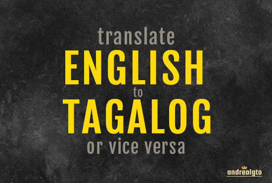 I will translate tagalog to english