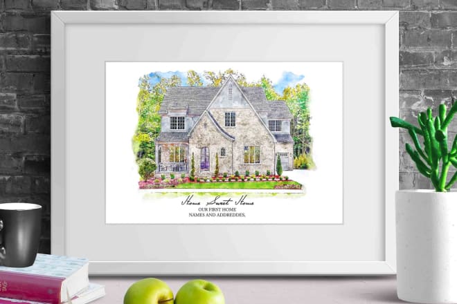 I will turn your home into watercolor painting