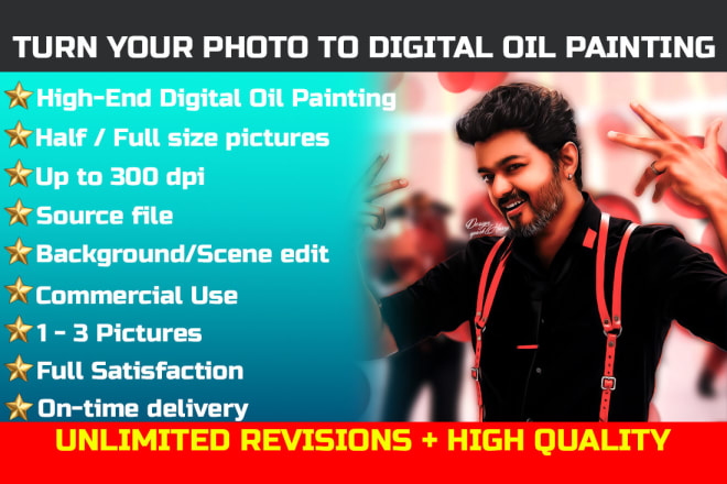 I will turn your photo to digital oil painting