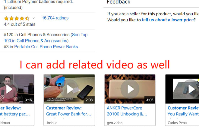 I will upload related video to your amazon product listing