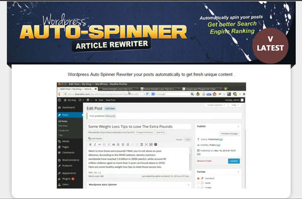 I will wordpress auto spinner articles writer create unique content every time