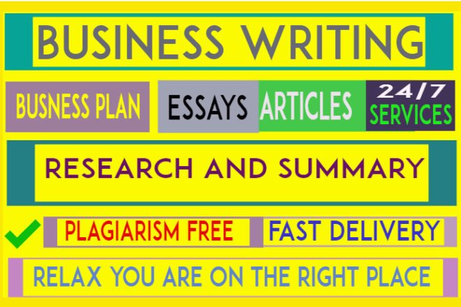 I will write a business plan,business essays and articles