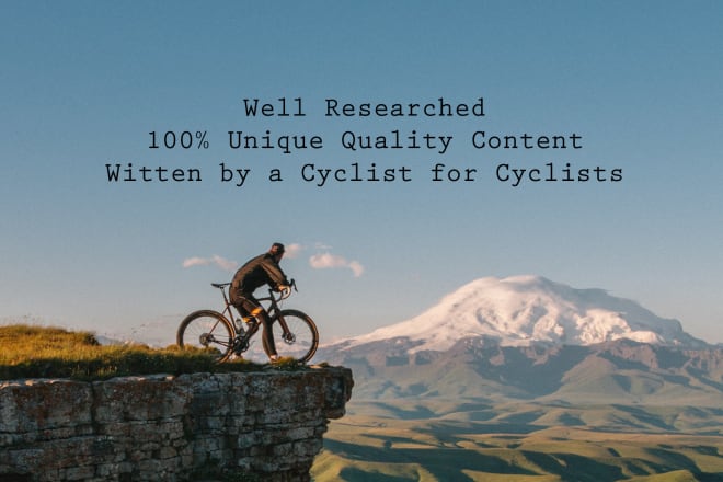 I will write a cycling focused blog or article