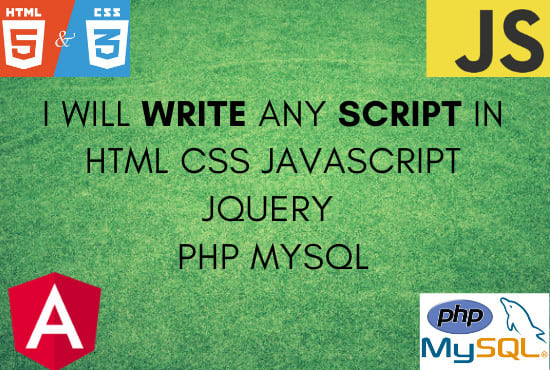 I will write any script in html, css, javascript, jquery, php