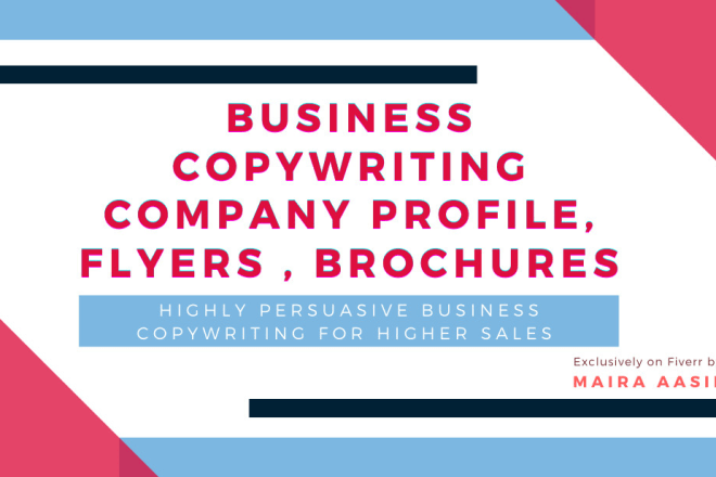 I will write company profile flyers brochures business copywriting