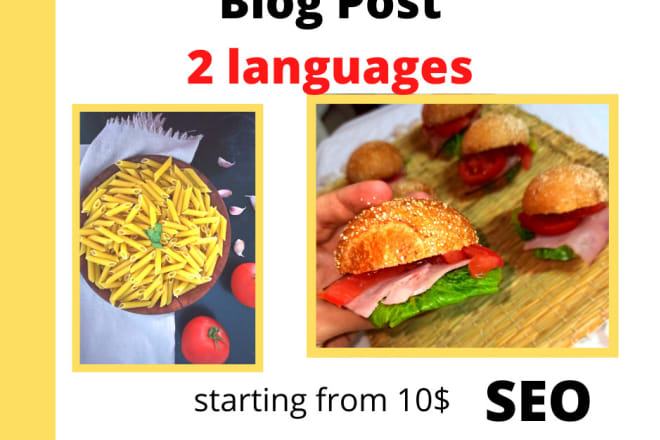 I will write recipes and food blogs in 2 languages for one price