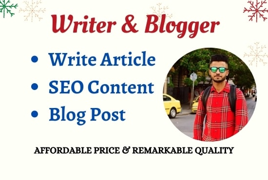 I will write seo article and content for your blog