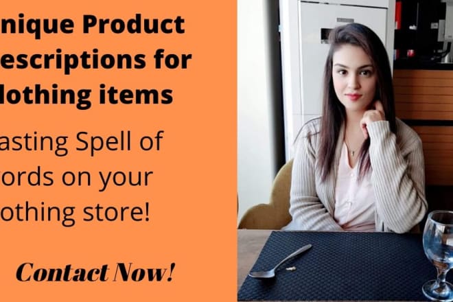 I will write seo product descriptions for your clothing store