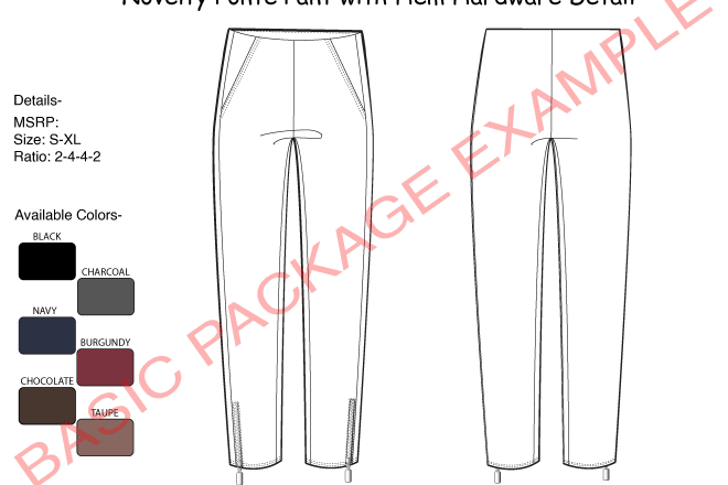 I will create detailed fashion flats or tech packs