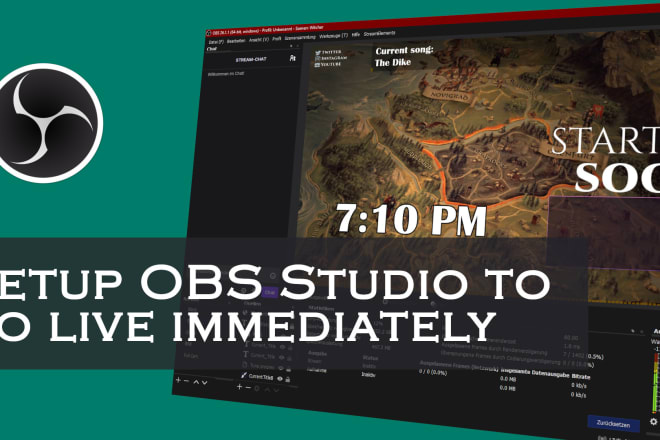 I will setup obs studio for twitch streams