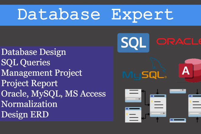 I will write oracle mysql database sql queries, normalization, design erd of project