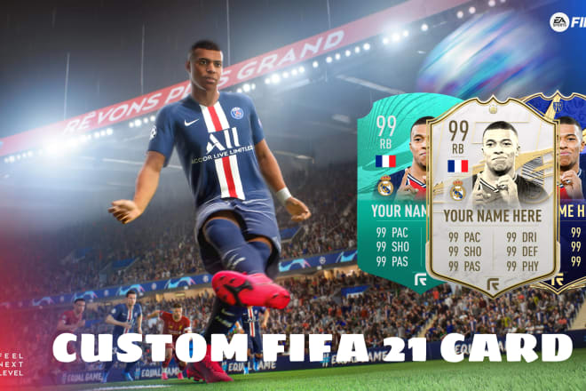 I will create your own fut FIFA 21 ultimate team card in 3 hours