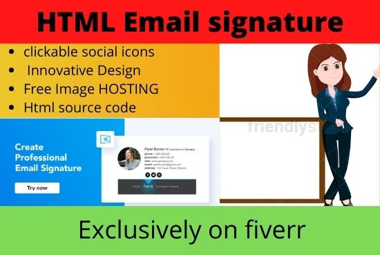 I will make up for clickable html email signature and design
