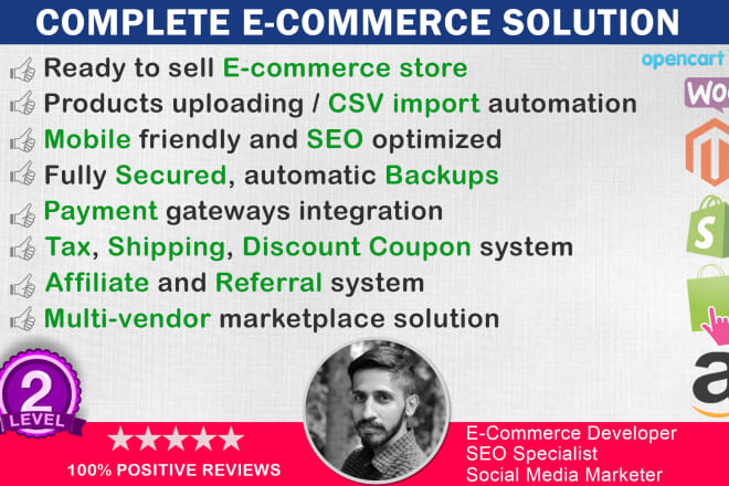 I will create woocommerce,shopify,opencart store, website with SEO