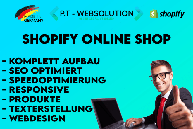 I will create your professional german shopify online shop